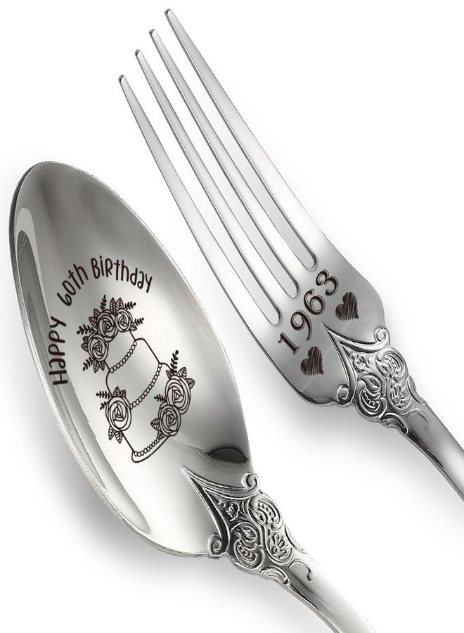THRXOBN Cute Spoon Gift for Women, Men, Happy 60th Birthday Gifts for Couple, Her, 1963 Birthday Gifts for Men Women, 60 Year Old Birthday Gifts for Women, Her, 60th Anniversary Spoon Gifts,Back In 1963 - Image 1
