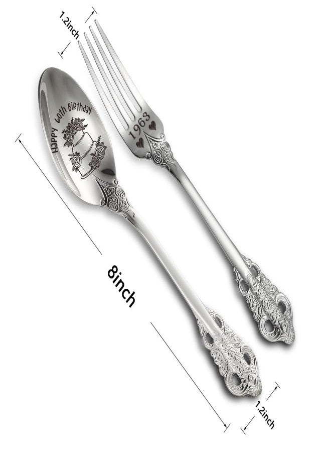 THRXOBN Cute Spoon Gift for Women, Men, Happy 60th Birthday Gifts for Couple, Her, 1963 Birthday Gifts for Men Women, 60 Year Old Birthday Gifts for Women, Her, 60th Anniversary Spoon Gifts,Back In 1963 - Image 5