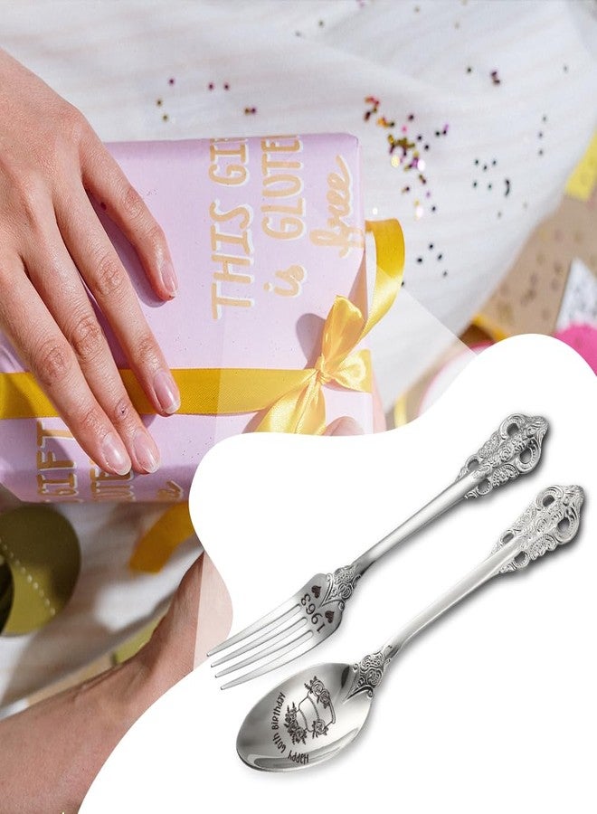 THRXOBN Cute Spoon Gift for Women, Men, Happy 60th Birthday Gifts for Couple, Her, 1963 Birthday Gifts for Men Women, 60 Year Old Birthday Gifts for Women, Her, 60th Anniversary Spoon Gifts,Back In 1963 - Image 4