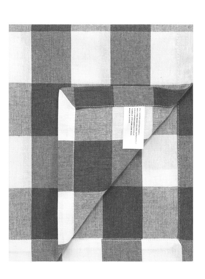 BETRIC Cotton Blend Buffalo Plaid Table Napkins (Set of 4), 20 x 20 Inch Washable Dinner Napkins, Buffalo Checks Cloth Napkins for Restaurant, Wedding, Holiday, Farmhouse，Gray and White - Image 2
