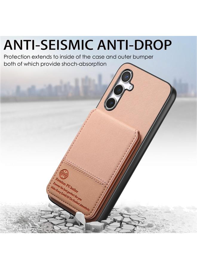 erorex Case For Samsung Galaxy A36 Twill Fabric Leather Vertical Flip RFID Card Bag Phone Case - Image 4