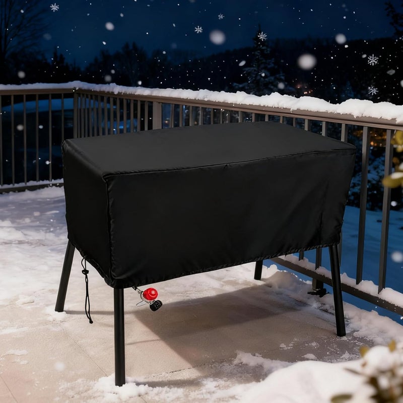 Genérico Outdoor Stove Cover - Oxford Stove Protector, Black Oven Cover with Gas Burner for Patio, Outdoor Kitchen Appliance Water Resistant | 420d Dustproof - Image 3