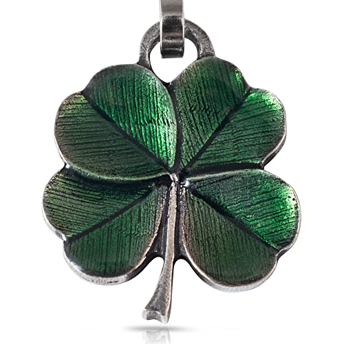DANFORTH Green Clover Zipper Pull Irish Shamrock Tag for Purse Backpack Bag Coat Unisex Good Luck Charm Accessories Handcasted Pewter Made in USA - Image 1