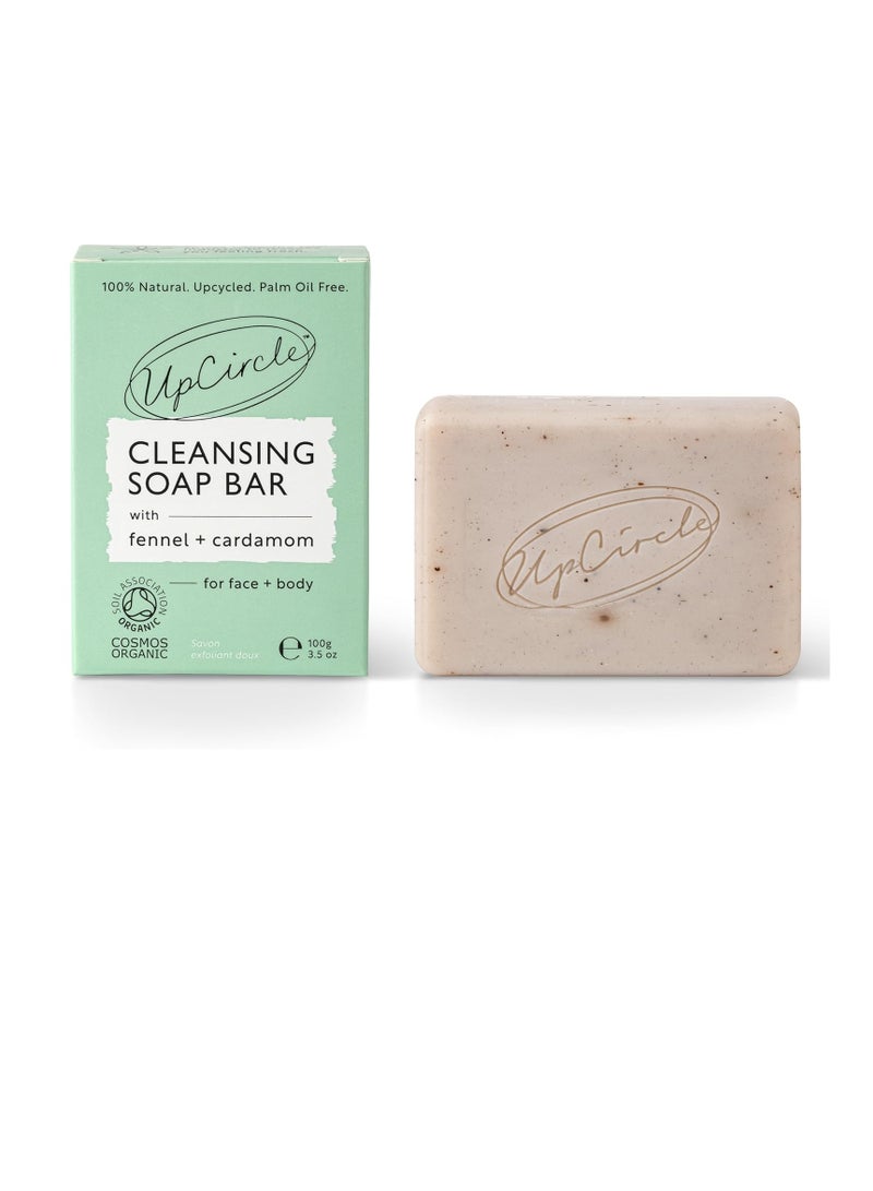 UpCircle Fennel Cardamom Chai Soap Bar 100g Certified Organic Vegan Cleanser For Face And Body Green Clay Glycerin Sha Butter Draw Toxins From Pores Palm Oil Free - Image 1