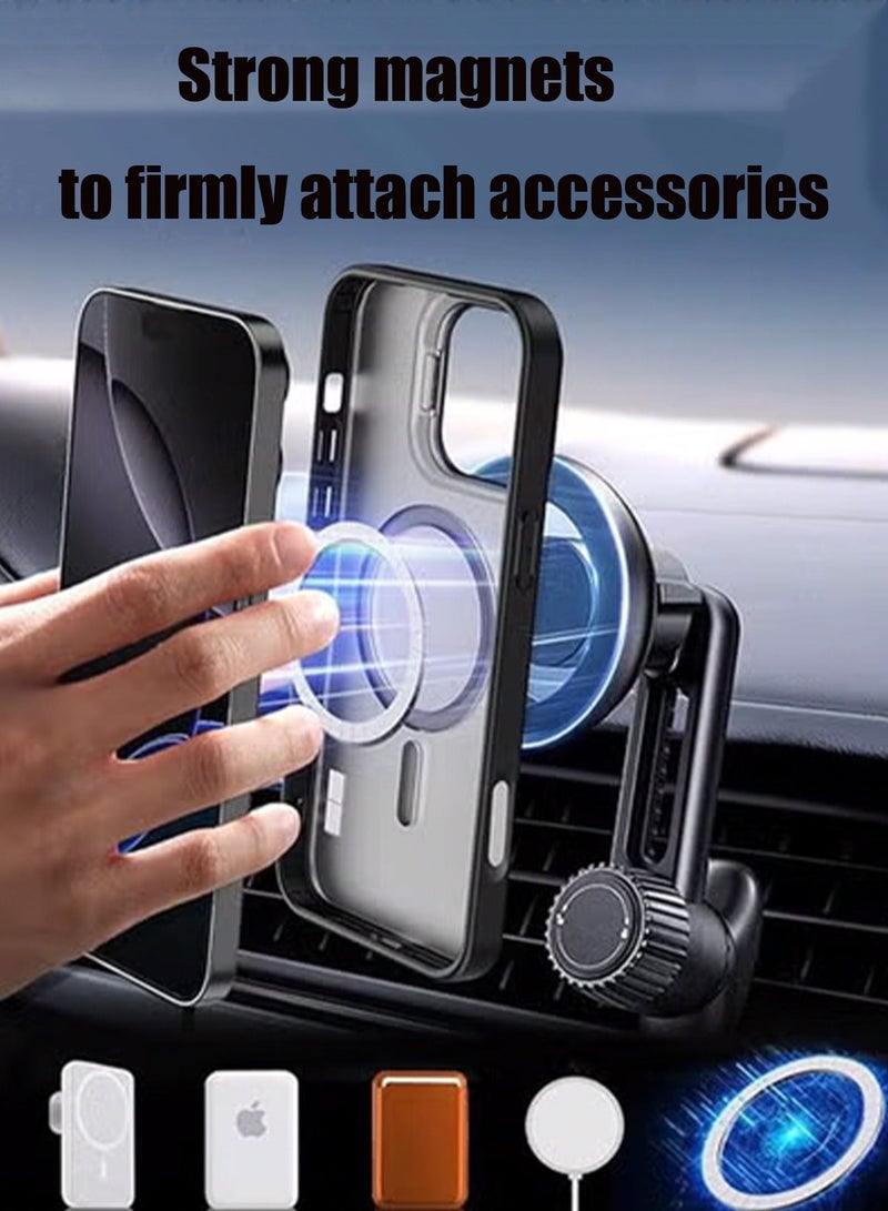 هيروكس جراب مغناطيسي MagSafe لهاتف iPhone 16 Pro Max 【حماية كاملة ضد الصدمات】 غطاء هاتف نحيف بخلفية شفافة غير لامعة ومزود بمغناطيس قوي. - Image 2