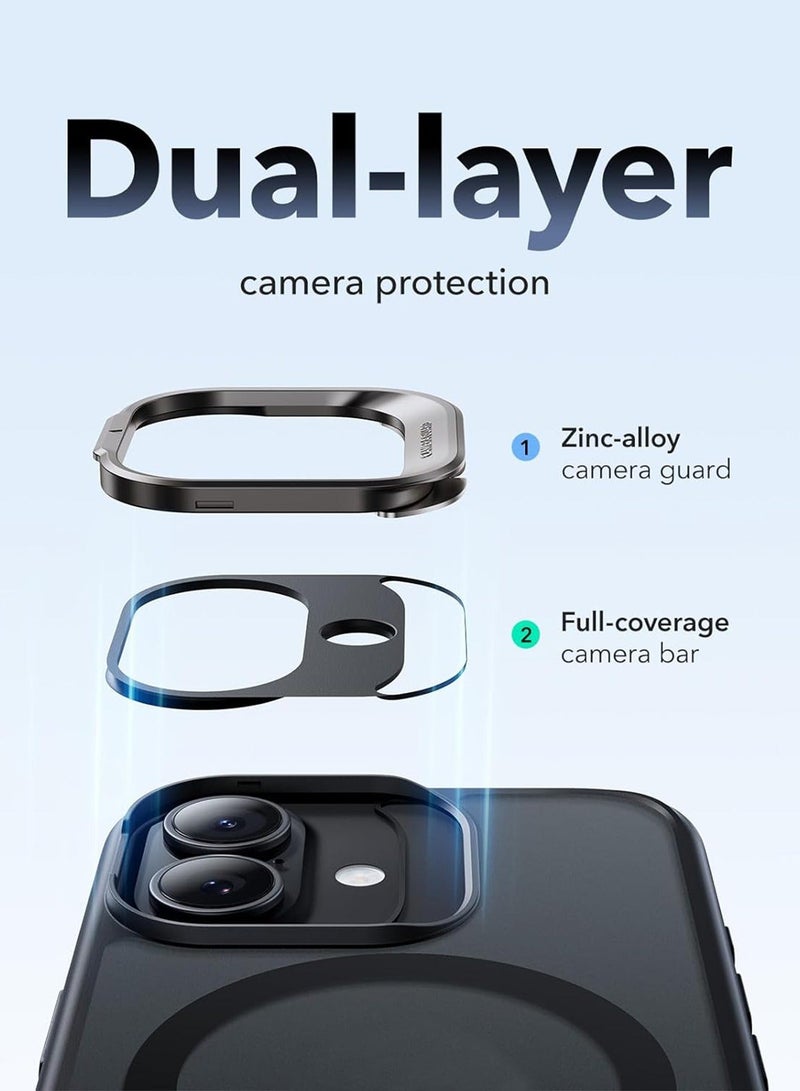 HEROCKX iPhone 16 Pro Max MagSafe Case, Matte Translucent Magnetic Phone Cover with Built-in Kickstand, Shockproof Protective Case,Anti-Fingerprint Slim Design, Black - Image 4
