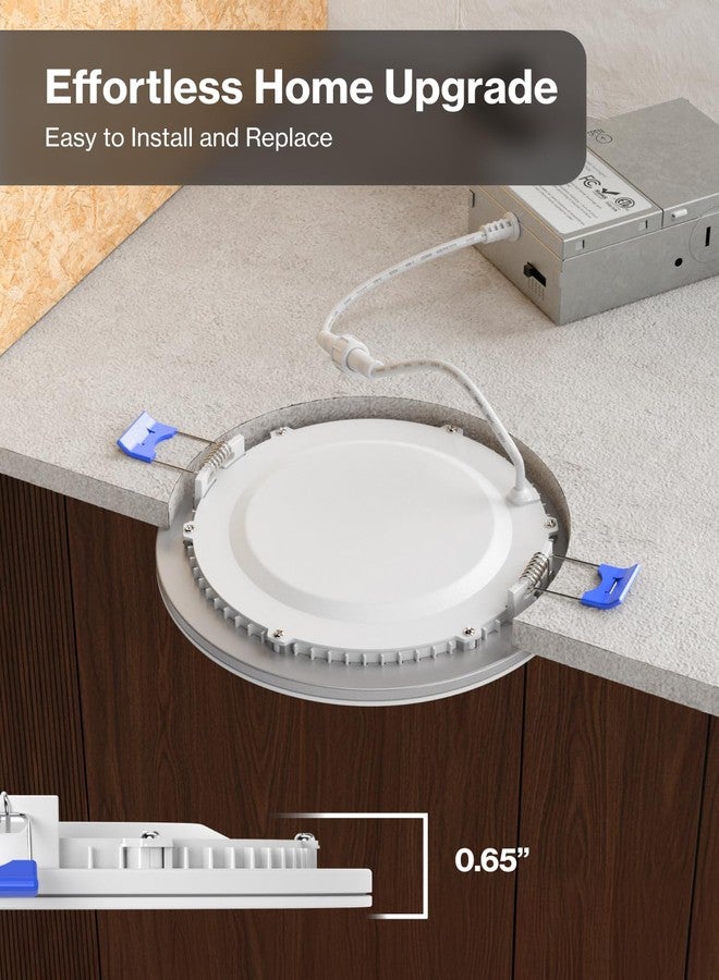 صنكو لايتنغ مجموعة من 4 مصابيح سقف LED ذكية فائقة النحافة من Sunco مقاس 6 بوصات مع ضوء ليلي، درجة حرارة لون قابلة للتعديل من 2700 كلفن إلى 6000 كلفن، قابلة للتعتيم، 15 وات، إطار ناعم، بدون علبة مع صندوق توصيل. - Image 5