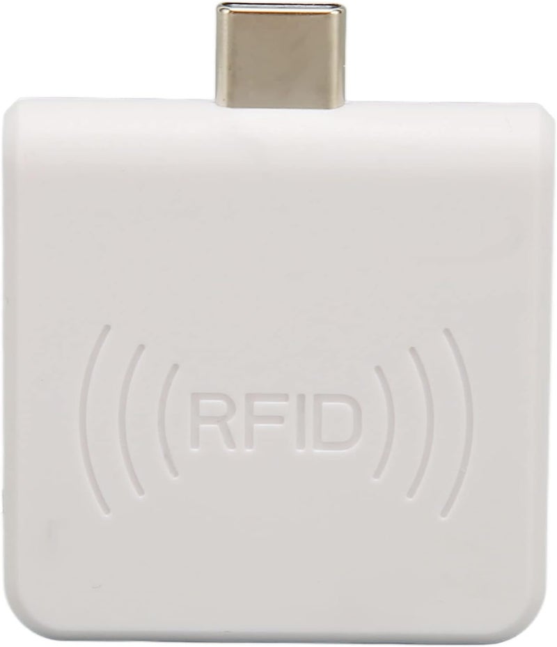cheekyglo Mobile Phone Card Reader, Portable Contactless Smart Card Reader, 0.2s Fast Card Reading, 125Khz RFID ID Card Reader with USB Interface Support PC Phone Tablet(White)White - Image 1