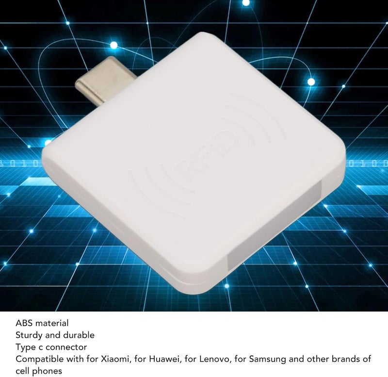 cheekyglo Mobile Phone Card Reader, Portable Contactless Smart Card Reader, 0.2s Fast Card Reading, 125Khz RFID ID Card Reader with USB Interface Support PC Phone Tablet(White)White - Image 3