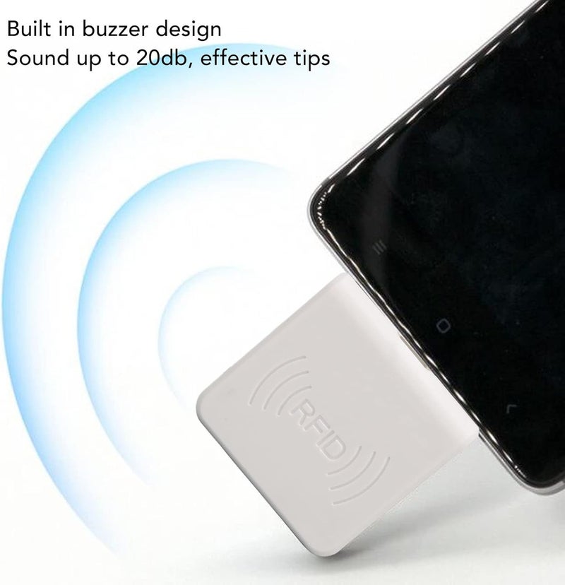cheekyglo Mobile Phone Card Reader, Portable Contactless Smart Card Reader, 0.2s Fast Card Reading, 125Khz RFID ID Card Reader with USB Interface Support PC Phone Tablet(White)White - Image 2