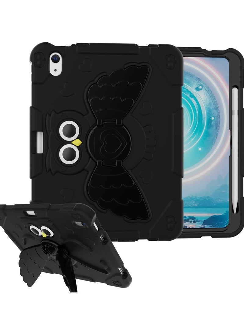 general For iPad 10th Generation Case 2022, Soft Silicone and PC Triple Layer Rugged Full Body Protection, Built-in 360 Degree Rotating Unique Owl Stand and Pen Holder - Image 1