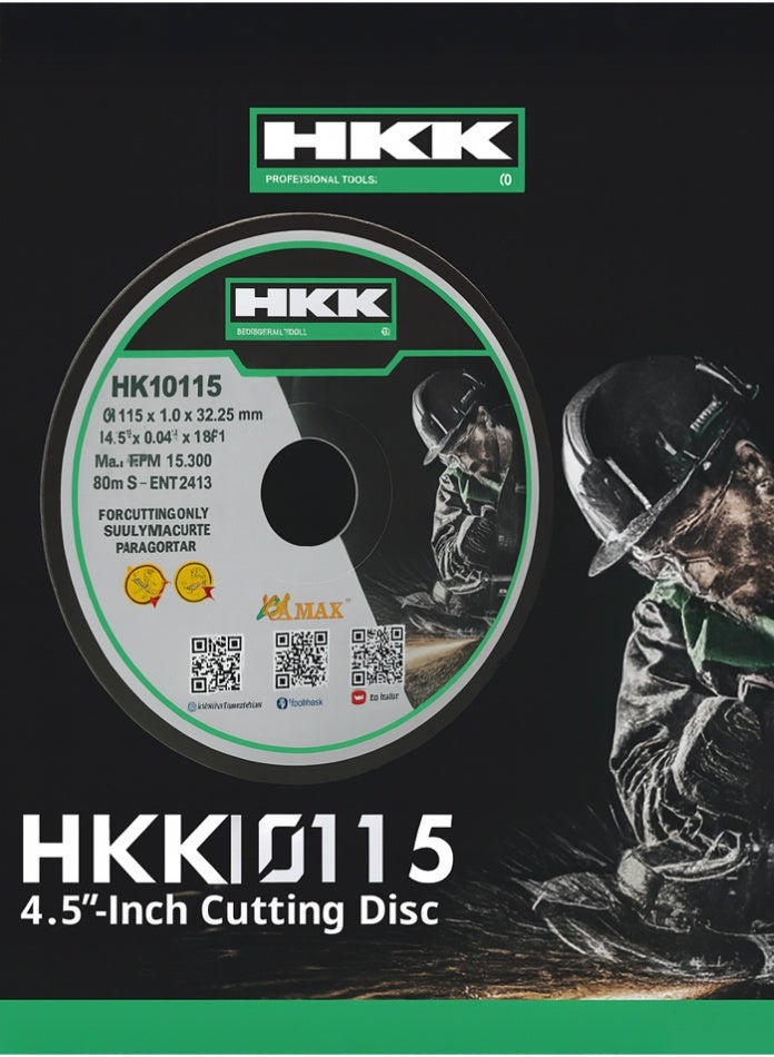 ح ك ك أقراص قطع لجلاخة الزوايا ١١٥ مم - ٥٠ شفرة دوارة عالية السرعة لقطع المعادن والفولاذ | عجلات قطع متينة ٤.٥ بوصة للأدوات الكهربائية (٥٠ قطعة) - Image 1