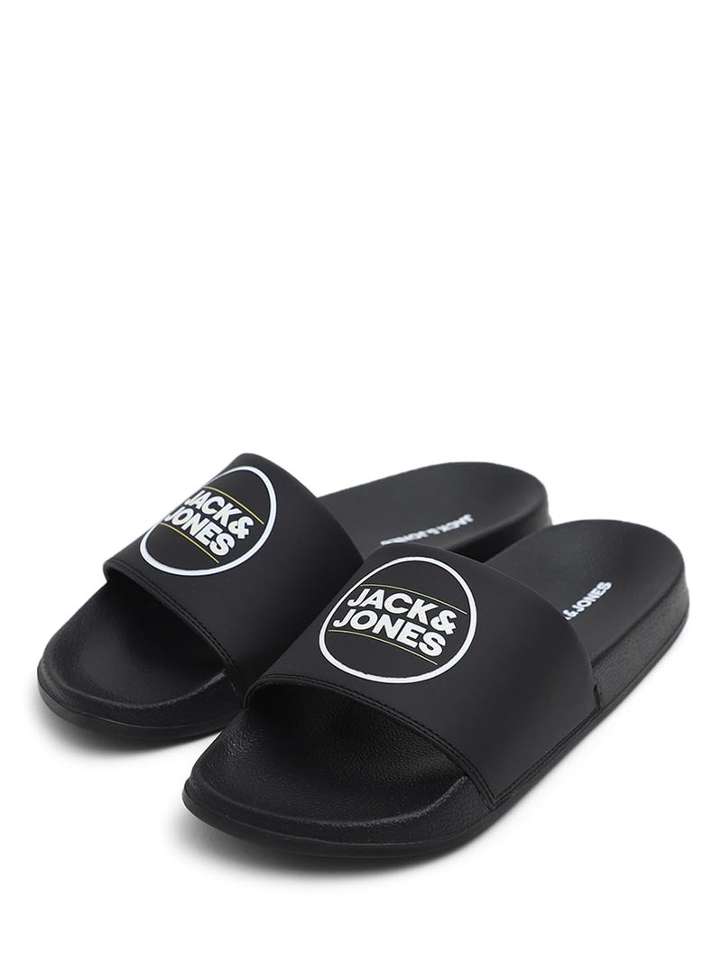 Jack & Jones Men's Jet Black Pool Sliders- 42 (1372293003) - Image 5