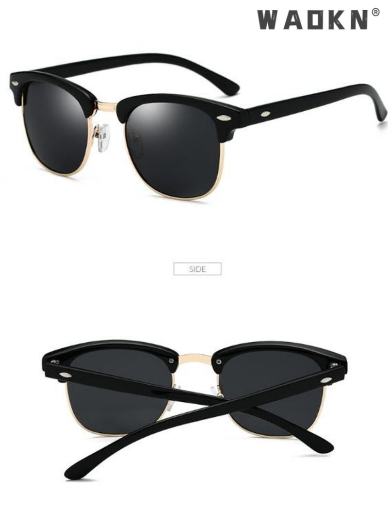 دبليو أيه أو كي أن استقطاب نصف حافة النظارات الشمسية للرجال والنساء ، كلاسيك نصف إطار نظارات واقية من الأشعة فوق البنفسجية ، المرأة نصف حافة النظارات الشمسية 100 ٪ uv400 حماية القيادة - Image 2