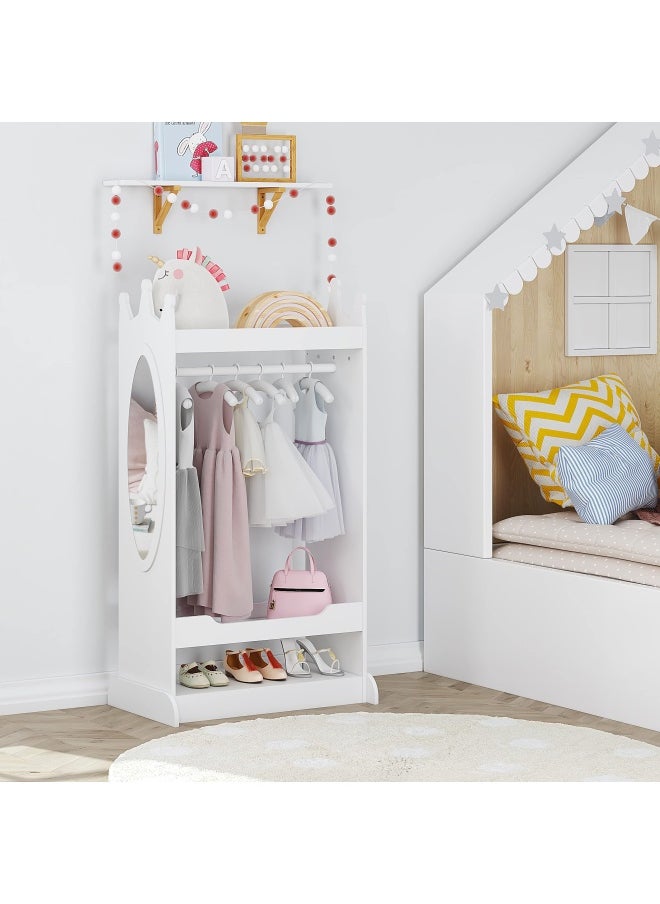 UTEX Utex Kid S See And Store Dress-Up Center  Costume Closet For Kids  Open Hanging Armoire Closet  Pretend Storage Kids  Costume Dresser For Kids Bedroom White  - Image 2