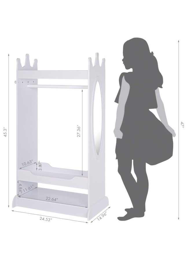 UTEX Utex Kid S See And Store Dress-Up Center  Costume Closet For Kids  Open Hanging Armoire Closet  Pretend Storage Kids  Costume Dresser For Kids Bedroom White  - Image 5