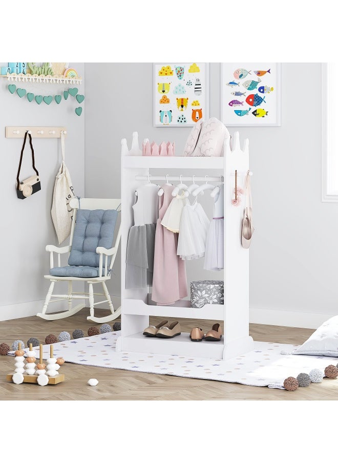 UTEX Utex Kid S See And Store Dress-Up Center  Costume Closet For Kids  Open Hanging Armoire Closet  Pretend Storage Kids  Costume Dresser For Kids Bedroom White  - Image 3