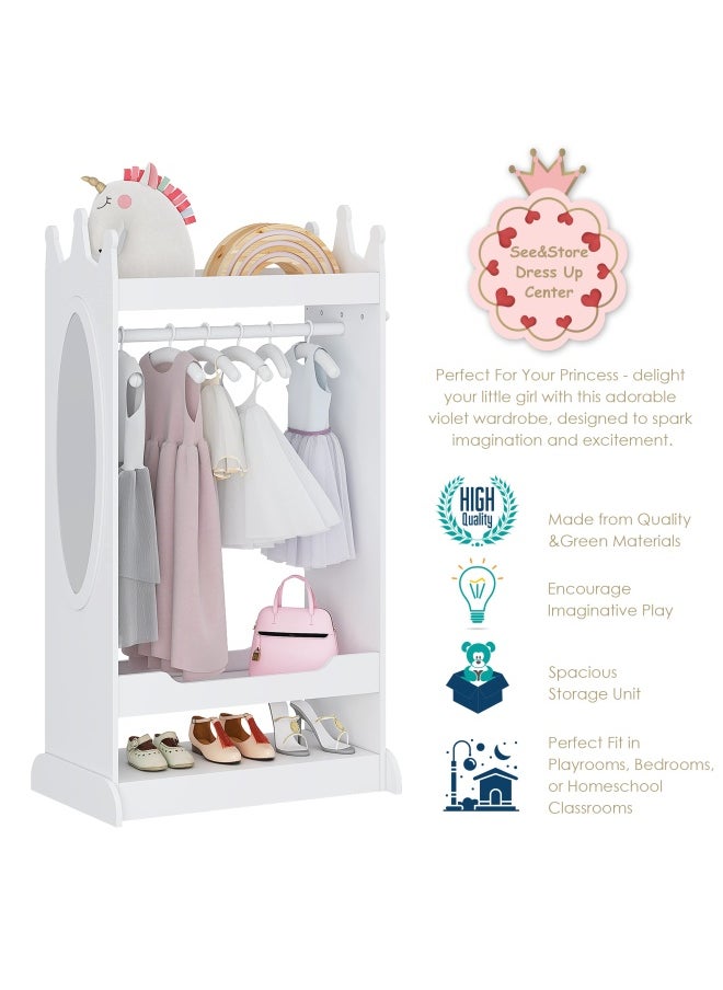 UTEX Utex Kid S See And Store Dress-Up Center  Costume Closet For Kids  Open Hanging Armoire Closet  Pretend Storage Kids  Costume Dresser For Kids Bedroom White  - Image 4