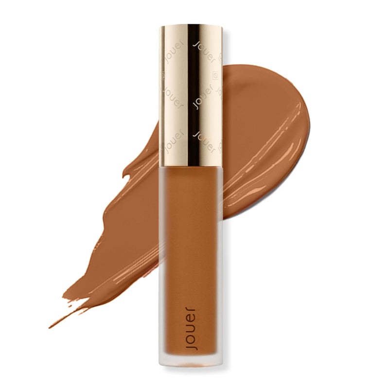 Jouer Essential High Coverage Liquid Concealer - Brightening Concealer - Color Corrector for Under Eye Dark Circles, Spot Coverage, and Eye Primer - Soft Matte Finish, Amber - Image 1
