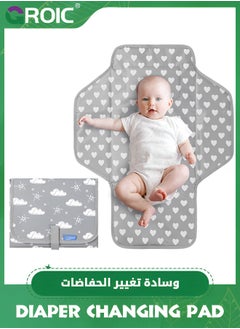 GROIC Baby Portable Changing Pad,Waterproof Compact Diaper Changing Mat with Built-in Pillow,Lightweight & Foldable Changing Station,Diaper Changing Pad  - Image 1
