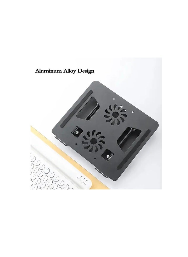 Terabyte Laptop Stand, Adjustable Cooling Pad, 360 Degree Rotation, Aluminum Cooler Stand for Desk, Multi-Angle Compatible with MacBook Air Pro, All Notebooks 10-15.6" - Image 2