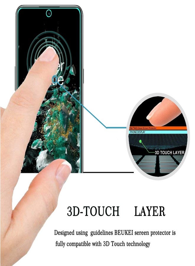beukei (3 Pack) Compatible for OnePlus 10T 5G / OnePlus 10T Screen Protector Tempered Glass,Touch Sensitive,Case Friendly, 9H Hardness - Image 2