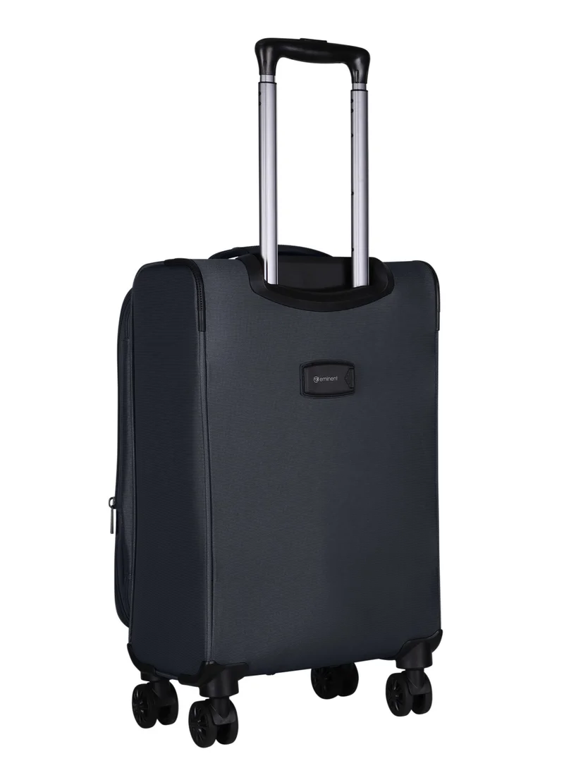 إيمينينت Expandable Luggage Trolley Bag Soft Suitcase for Unisex Travel Polyester Shell Lightweight with TSA lock Double Spinner Wheels E777SZ Carry On 20 Inch Black