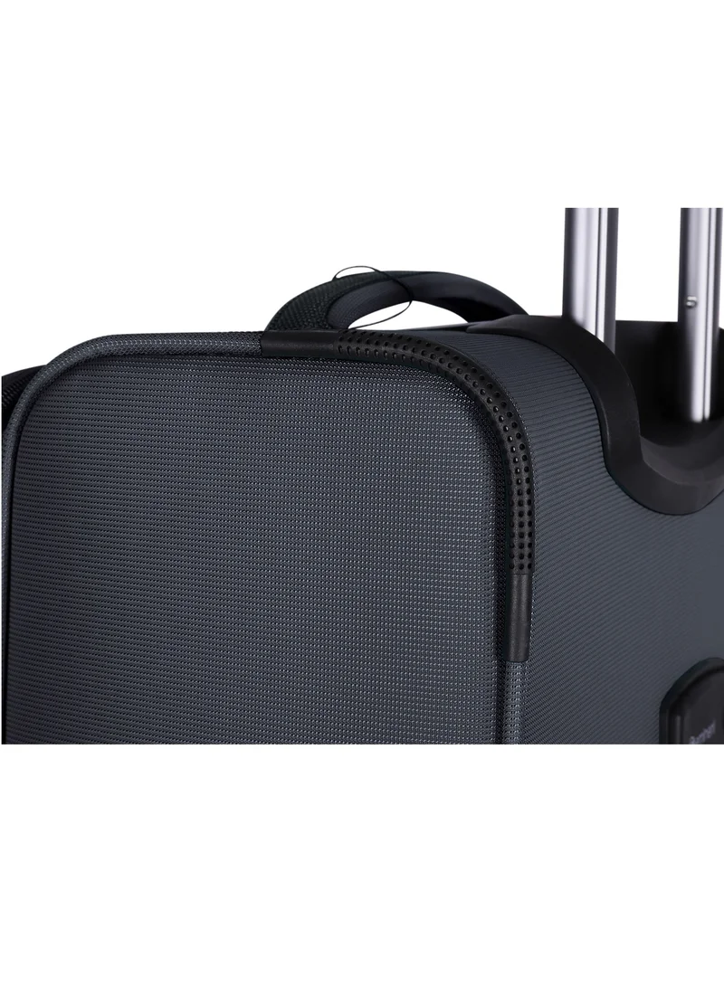 eminent Expandable Luggage Trolley Bag Soft Suitcase for Unisex Travel Polyester Shell Lightweight with TSA lock Double Spinner Wheels E777SZ Carry On 20 Inch Black