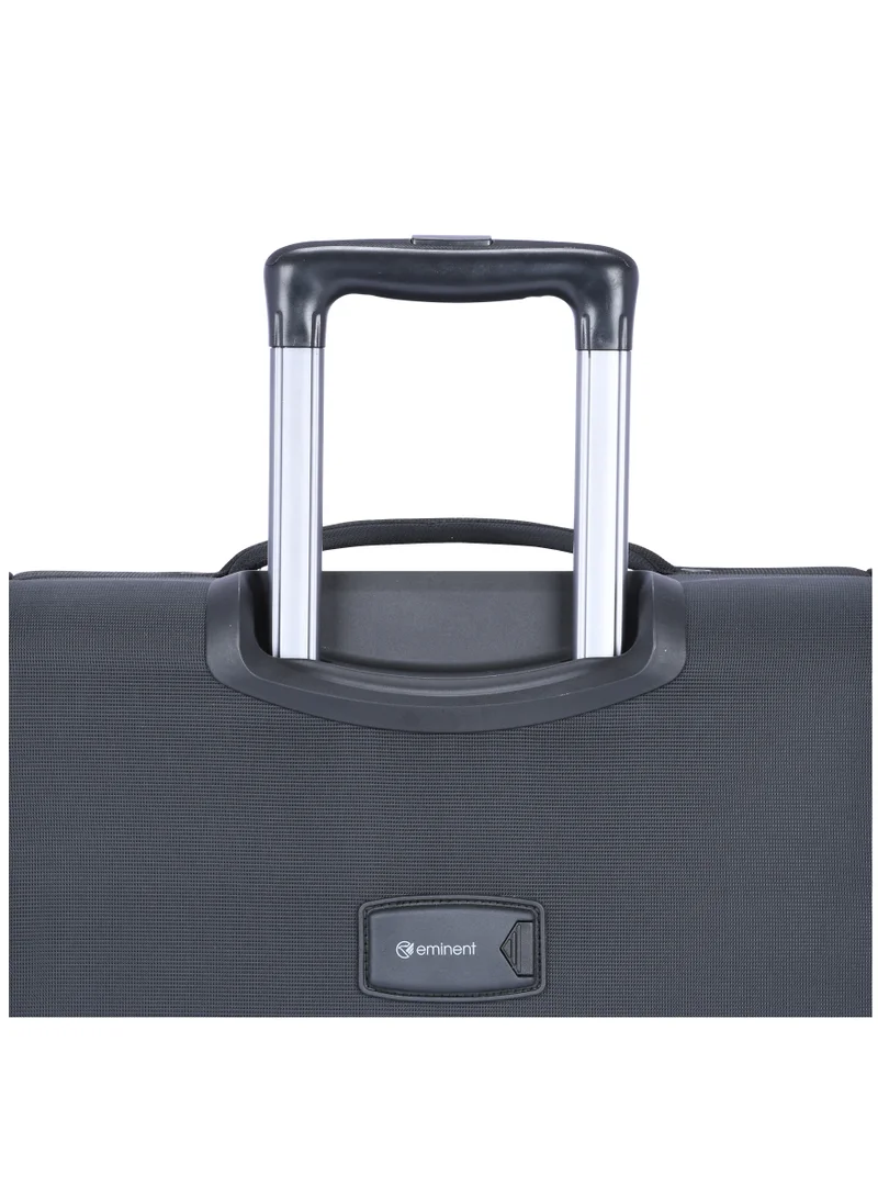 eminent Expandable Luggage Trolley Bag Soft Suitcase for Unisex Travel Polyester Shell Lightweight with TSA lock Double Spinner Wheels E777SZ Carry On 20 Inch Black