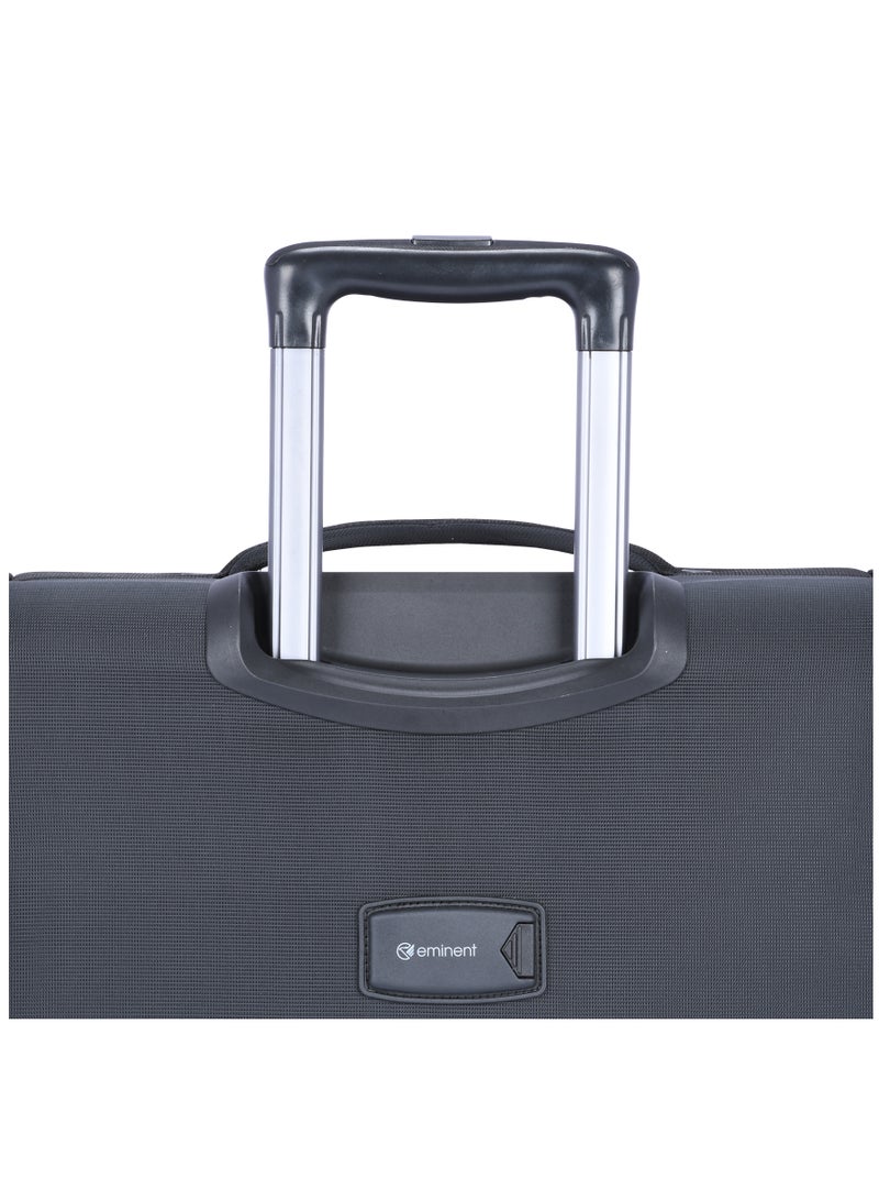 إيمينينت حقيبة سفر بعجلات قابلة للتوسيع من البوليستر خفيفة الوزن مع قفل  وعجلات دوارة مزدوجة مقاس  بوصة أسود - Image 4