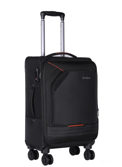 eminent Expandable Luggage Trolley Bag Soft Suitcase for Unisex Travel Polyester Shell Lightweight with TSA lock Double Spinner Wheels E777SZ Carry On 20 Inch Black