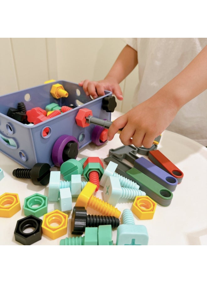 Children's Screw Nut Combination Disassembly Toy Tool Box Montaitesoli Fine Movement Training Festival-Color:Puzzle Screw Tool Box Diy73-piece Set-Specifications:Upgraded Environmentally Friendly Plastic, Safe And Odorless  - Image 4