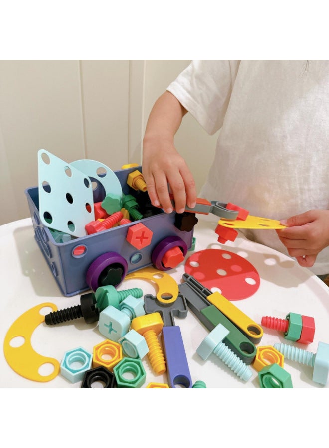 Children's Screw Nut Combination Disassembly Toy Tool Box Montaitesoli Fine Movement Training Festival-Color:Puzzle Screw Tool Box Diy73-piece Set-Specifications:Upgraded Environmentally Friendly Plastic, Safe And Odorless  - Image 3