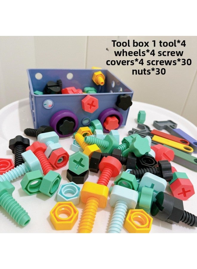Children's Screw Nut Combination Disassembly Toy Tool Box Montaitesoli Fine Movement Training Festival-Color:Puzzle Screw Tool Box Diy73-piece Set-Specifications:Upgraded Environmentally Friendly Plastic, Safe And Odorless  - Image 1