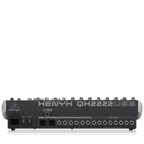 Behringer XENYX QX2222USB Premium 22-Input 2/2-Bus Mixer with XENYX Mic Preamps and Compressors, Klark Teknik Multi-FX Processor, Wireless Option and USB/Audio Interface - Image 5