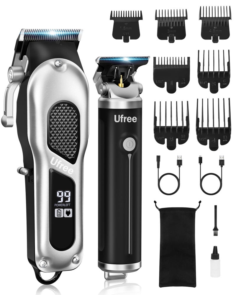 Ufree Professional Hair Cutting Kit Cordless Barber Grooming Set with Precision Detailer Rechargeable Electric Shaver Home Travel Use Gift for Him - Image 2
