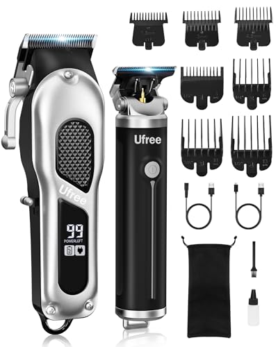 Ufree Professional Hair Cutting Kit Cordless Barber Grooming Set with Precision Detailer Rechargeable Electric Shaver Home Travel Use Gift for Him - Image 1