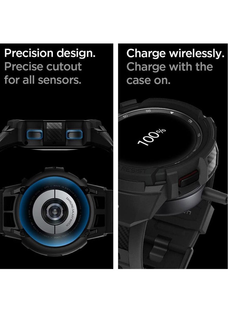 Spigen - Rugged Armor PRO for Samsung Galaxy Watch 4 Classic 46mm Case with Band - Black - Image 1