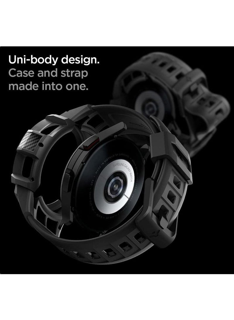 Spigen - Rugged Armor PRO for Samsung Galaxy Watch 4 Classic 46mm Case with Band - Black - Image 1