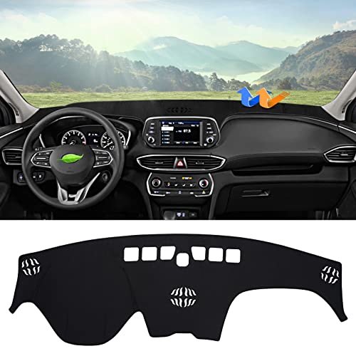 Autorder Dashboard Cover Mat for Hyundai Santa Fe 2019 2020 2021 2022 2023 Accessories Dash Cover Flannel Dash Mat Sunshade Glare UV Rays Protector - Image 1