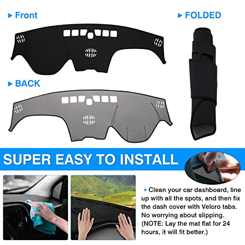 Autorder Dashboard Cover Mat for Hyundai Santa Fe 2019 2020 2021 2022 2023 Accessories Dash Cover Flannel Dash Mat Sunshade Glare UV Rays Protector - Image 5