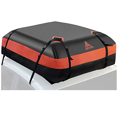 JOJOY LUX Car Rooftop Cargo Carrier Bag, 15 Cubic Feet Waterproof Heavy Duty 720D Car Roof Luggage Bag for All Vehicle with/Without Racks - Storage Bag, Anti-Slip Mat, 4 Door Hooks - Image 1