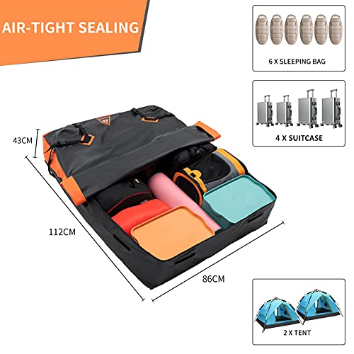 JOJOY LUX Car Rooftop Cargo Carrier Bag, 15 Cubic Feet Waterproof Heavy Duty 720D Car Roof Luggage Bag for All Vehicle with/Without Racks - Storage Bag, Anti-Slip Mat, 4 Door Hooks - Image 4
