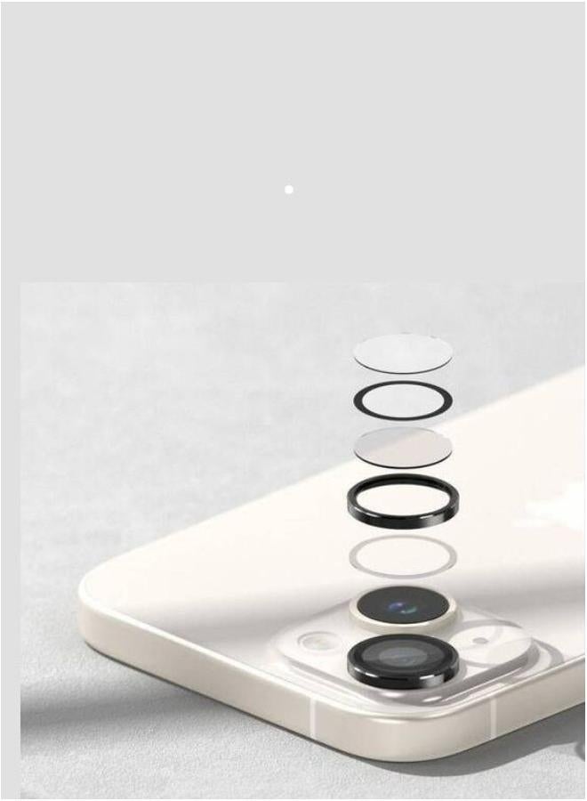 بروماس واقي عدسة الكاميرا لهاتف iPhone 15 Plus غطاء معدني من الزجاج المقوى بحلقة فردية - Image 2