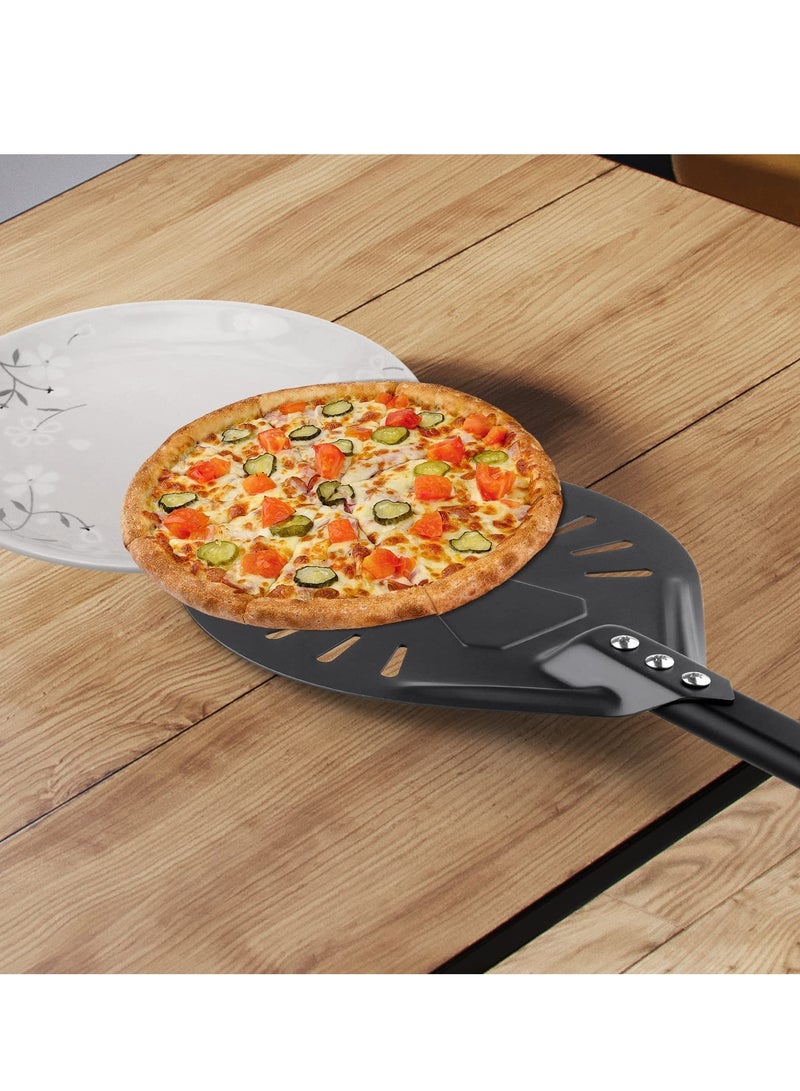SYOSI Aluminum Pizza Turning Peel 9 inches with Detachable Handle Outdoor Pizza Oven Accessories for Easy Storage 39 or 24 inches Long for Baking Pizza - Image 5