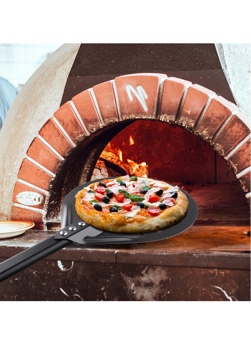 SYOSI Aluminum Pizza Turning Peel 9 inches with Detachable Handle Outdoor Pizza Oven Accessories for Easy Storage 39 or 24 inches Long for Baking Pizza - Image 3