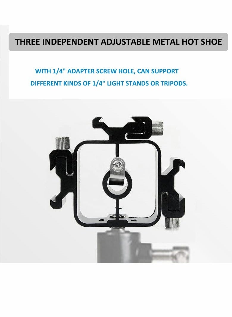 KASTWAVE Shoe Mounts, Camera Hot Shoe Lamp Holder Flash Base Live Broadcast Bracket Multi-function Standard One-turn Three Camera Shoe Mount 1/4""-20 Tripod Screw Adapter Shoe Mount, for DSLR Camera Rig 1Pcs - Image 5