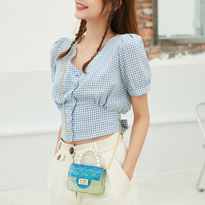 Jelly Bag New Women'S Bag Gradient Colorful Bead Handbag Jelly Bag Transparent Crossbody Bag Trade Small Bag Guangzhou - Image 3