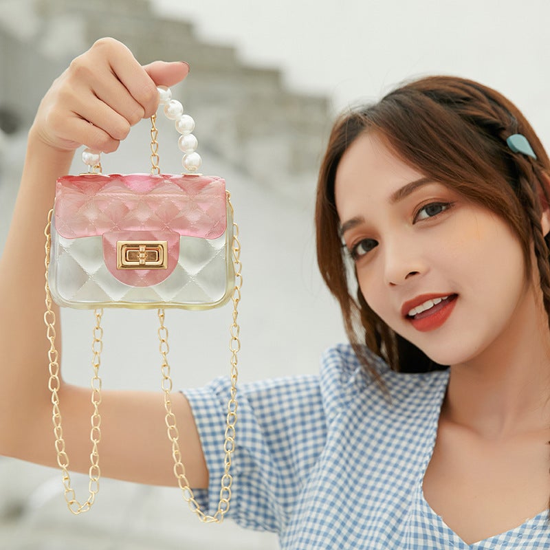 Jelly Bag New Women'S Bag Gradient Colorful Bead Handbag Jelly Bag Transparent Crossbody Bag Trade Small Bag Guangzhou - Image 4
