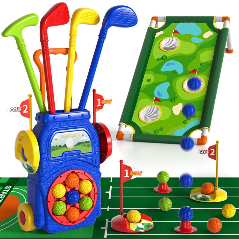 WATUDOU Toddler Golf Set Toys for Kids Kids Toddler Golf Clubs with 7 Balls Putting Mat Golf Board Toys Gifts for 3 4 5 6 Year Old Boys Christmas Birthday Gifts for 3 4 5 6 Year Old Boy Kids - Image 3